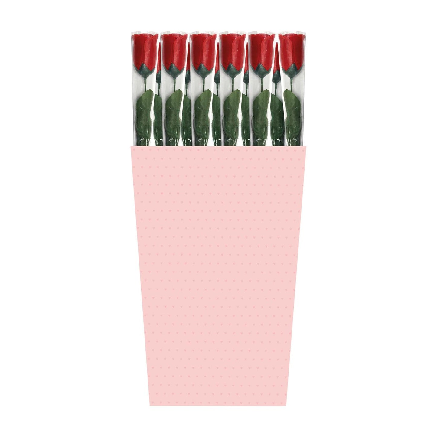 Pack of 6 Roses In Acetate Wrap 45cm - Christmas Valentine Mother's Day Wedding Gift