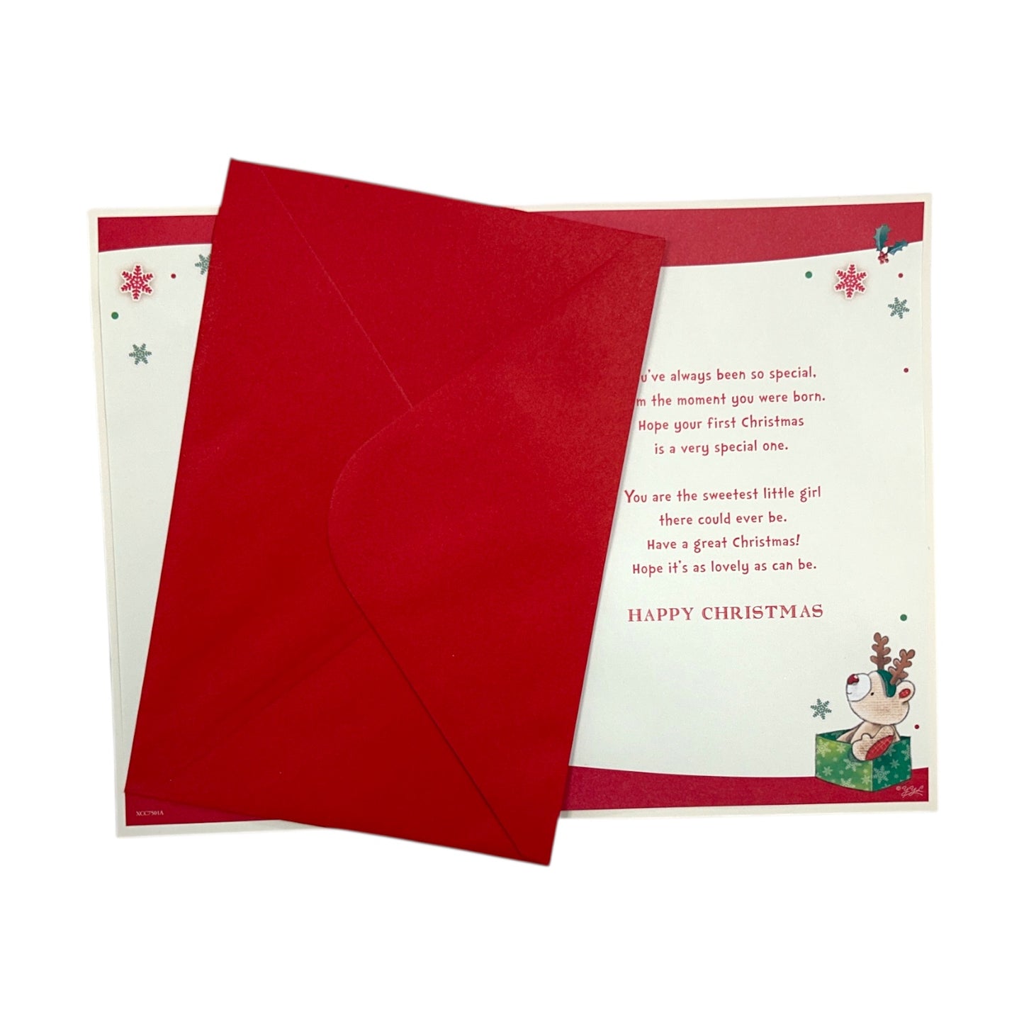 For a Special Granddaughter Badge First Christmas Card