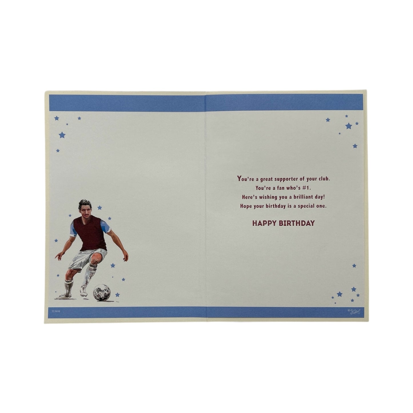 A Man In Burgundy and White Soccer Uniform Customized Male Birthday Card