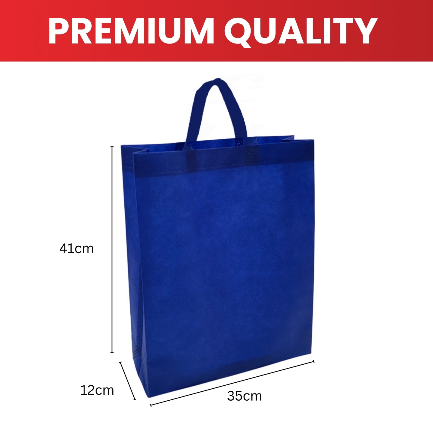 Pack of 25 Yellow Coloured 35x41x12cm Non-Woven Bags with Handle