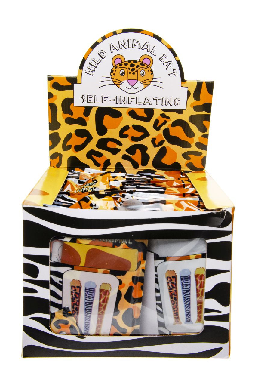 Pack of 48 Wild Animals Print Self-Inflating Bats
