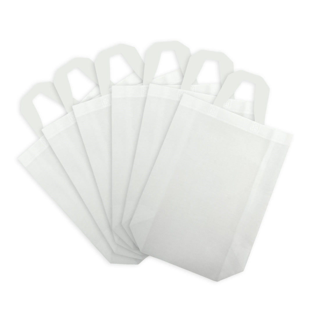 Pack of 100 White Coloured 35x41x12cm Non-Woven Bags with Handle