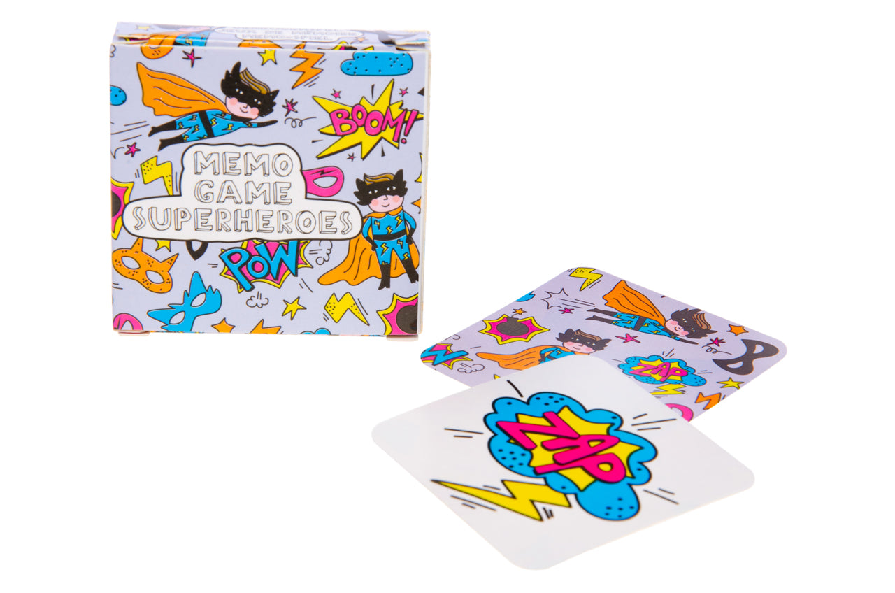 Pack of 12 Superhero Mini Memory Games 28 Cards