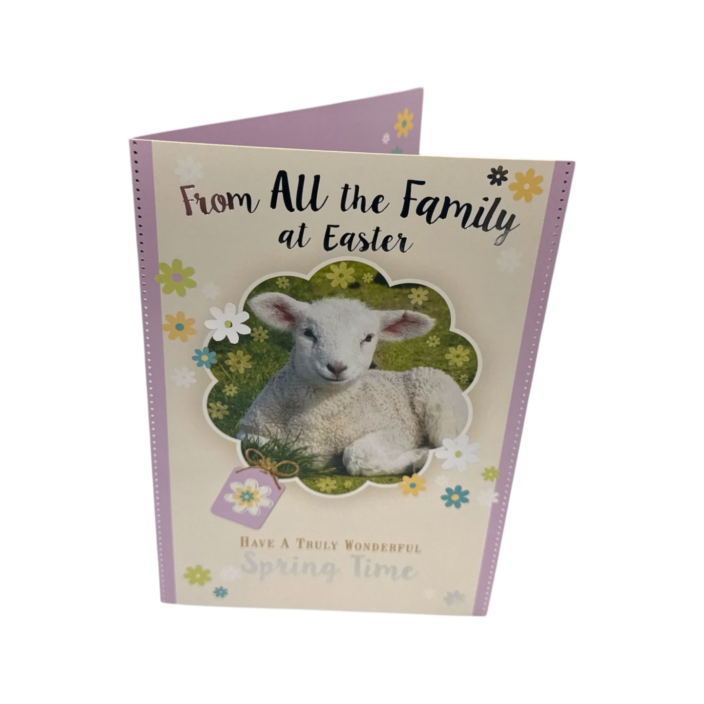 From All The Family Cute Lamb Design Happy Easter Greeting Card