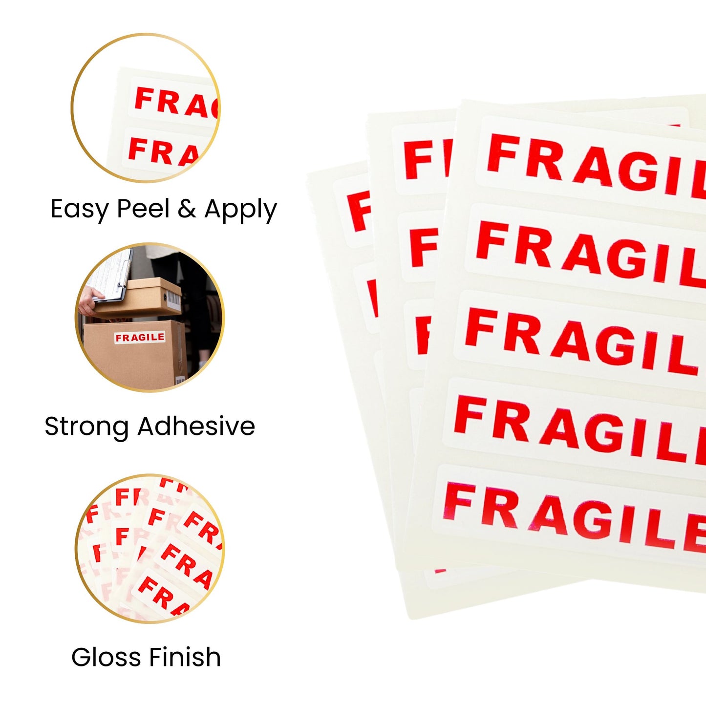 Pack of 35 Fragile Labels by Janrax