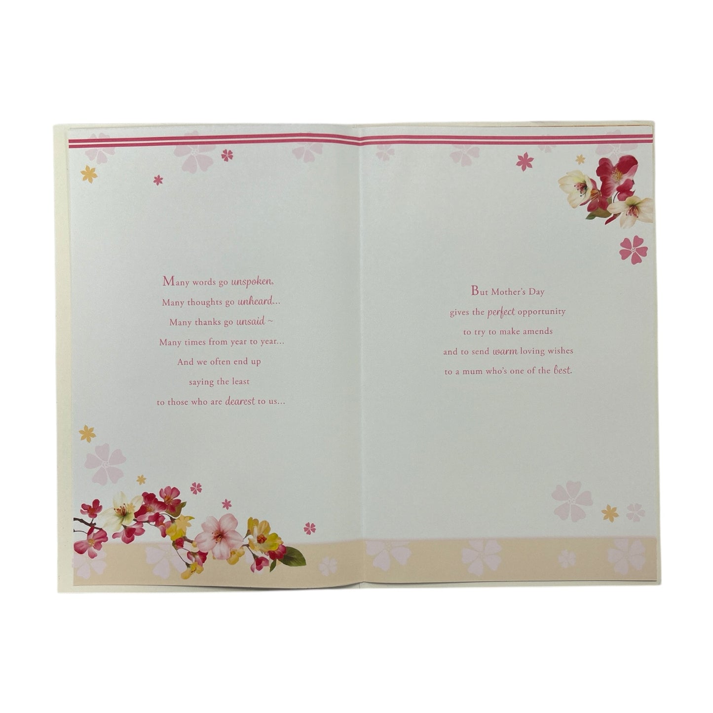 For A Special Mum 8 Pages Insert Luxury Gold Mother's Day Card