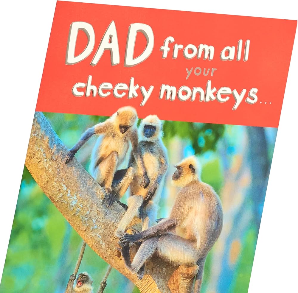 Four Monkeys Design for Dad From All Father's Day Card