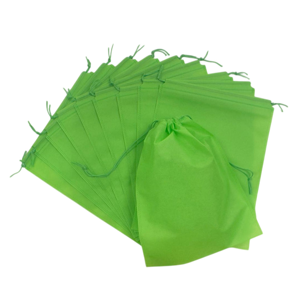 Pack of 25 Light Green Coloured 32x22cm Non-Woven Drawstring Bags