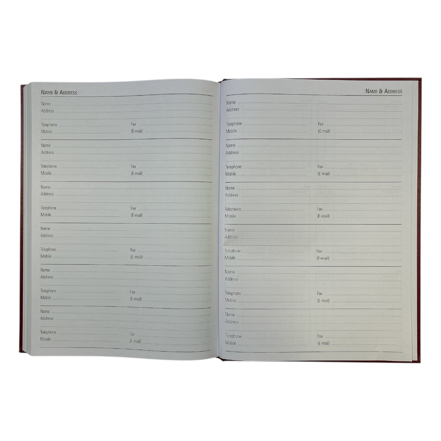 Janrax 2026 A4 Day Per Page Burgundy Desk Diary