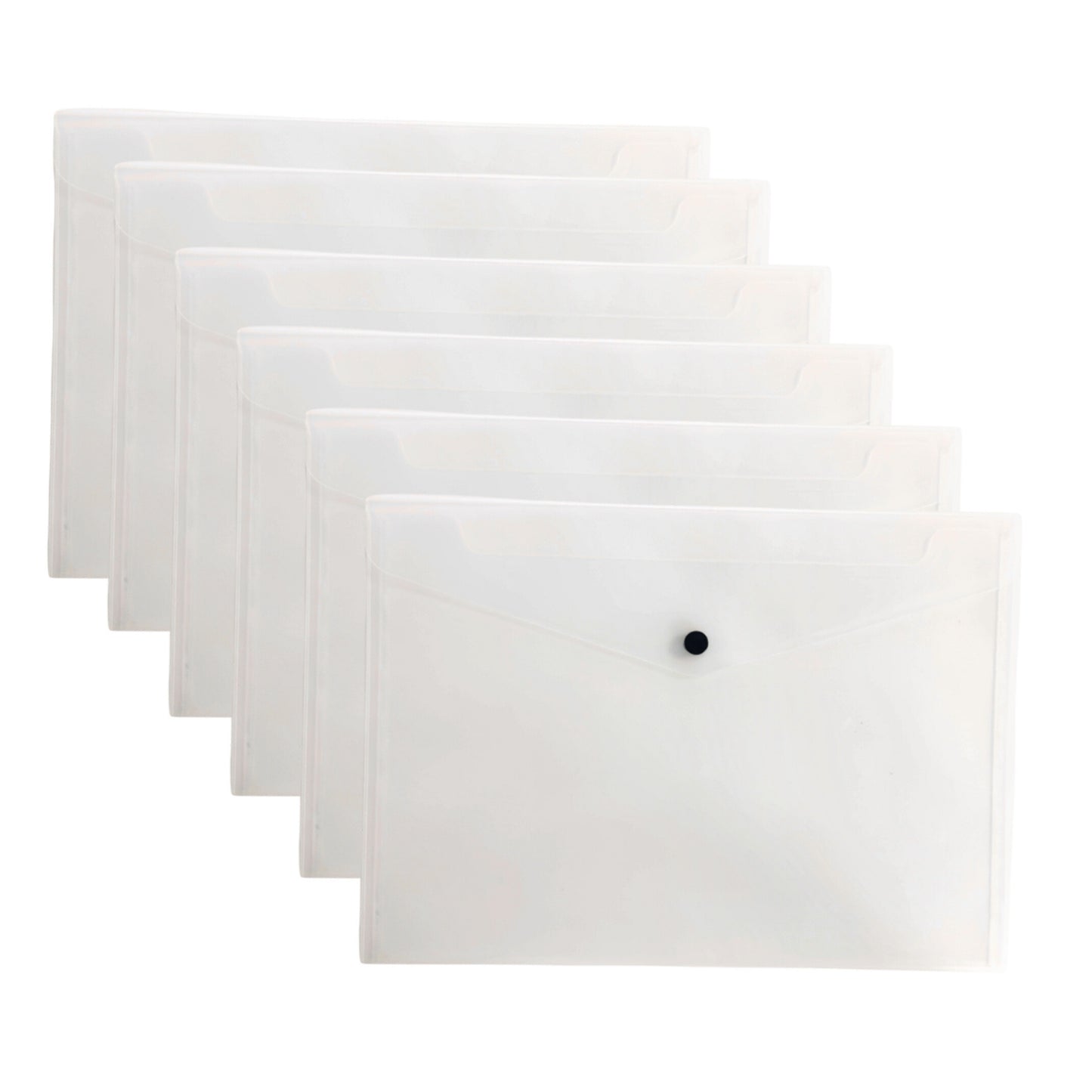 Pack of 20 Janrax A4 Clear Document Wallets - Button Stud Folder