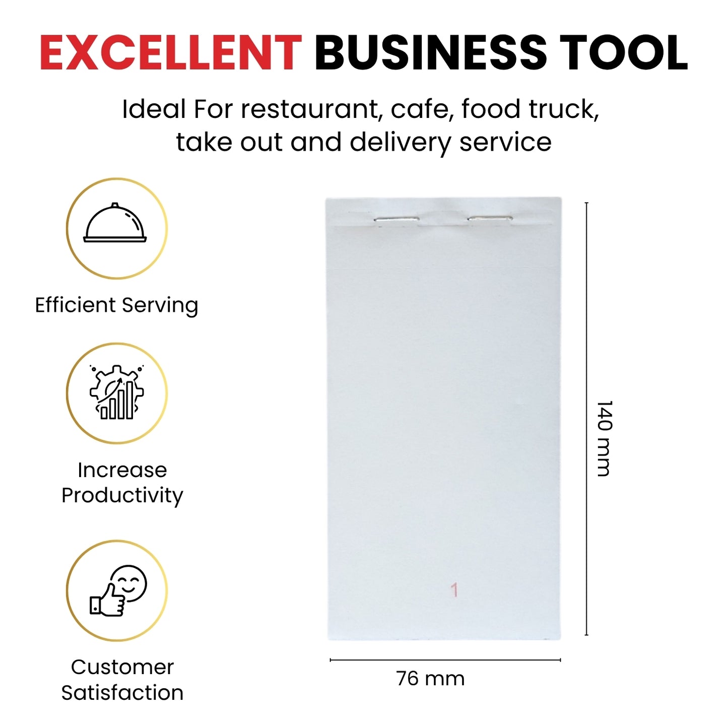 Pack of 10 76mm x 140mm Plain White Duplicate NCR Service Pads