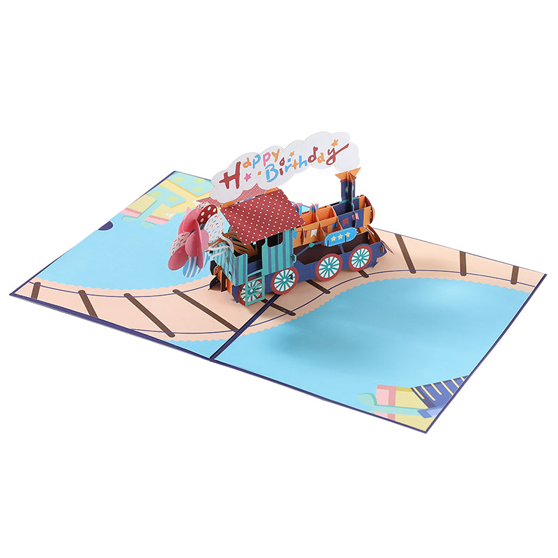 Train Full of Wishes 3D Pop Up Birthday Card