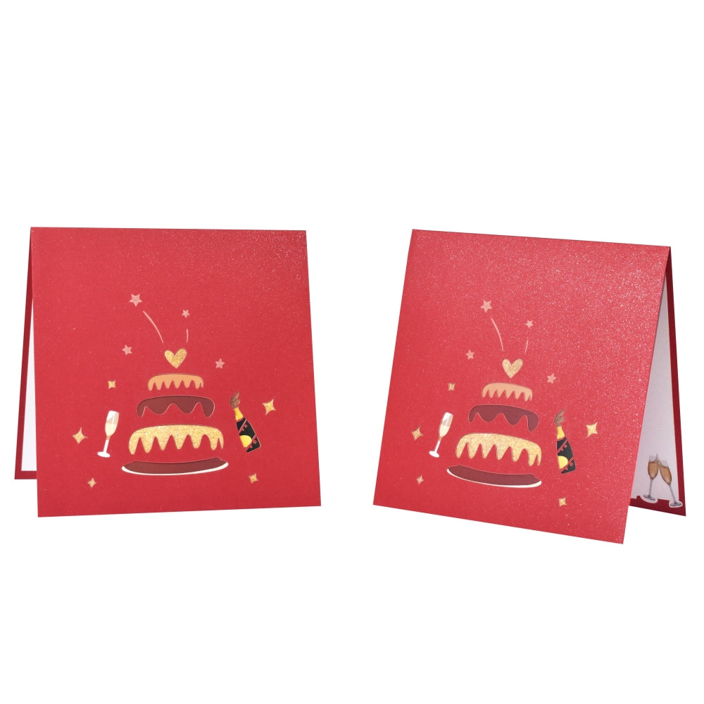 Red Cake and Sprinkles Design 3D Pop Up Birthday Card