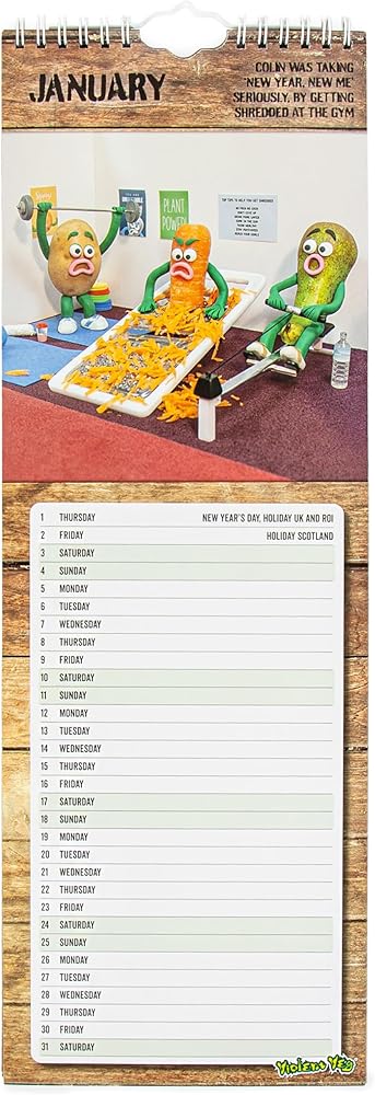 Violent Veg 2026 Slim Wall Calendar