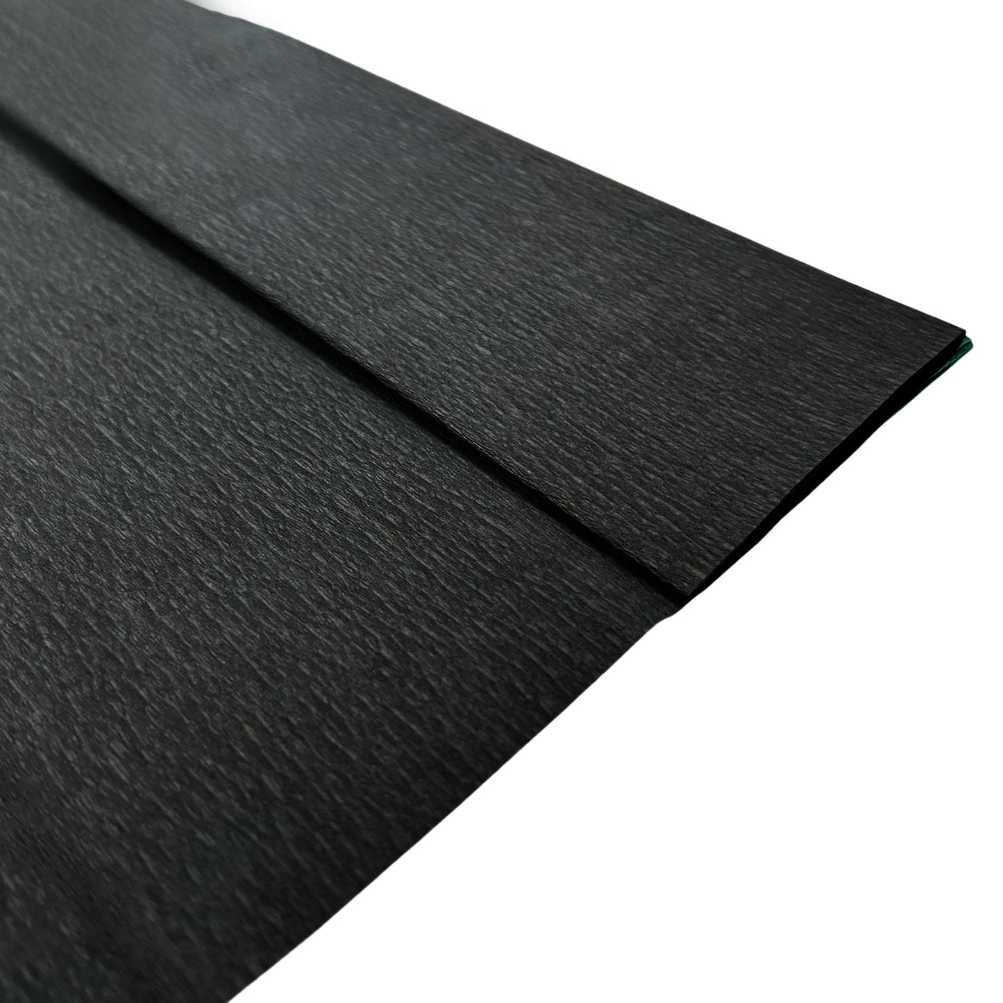 Pack of 10 Black Crepe Paper Sheets 50cm x 2m 17GSM 35% Stretch Craft Paper