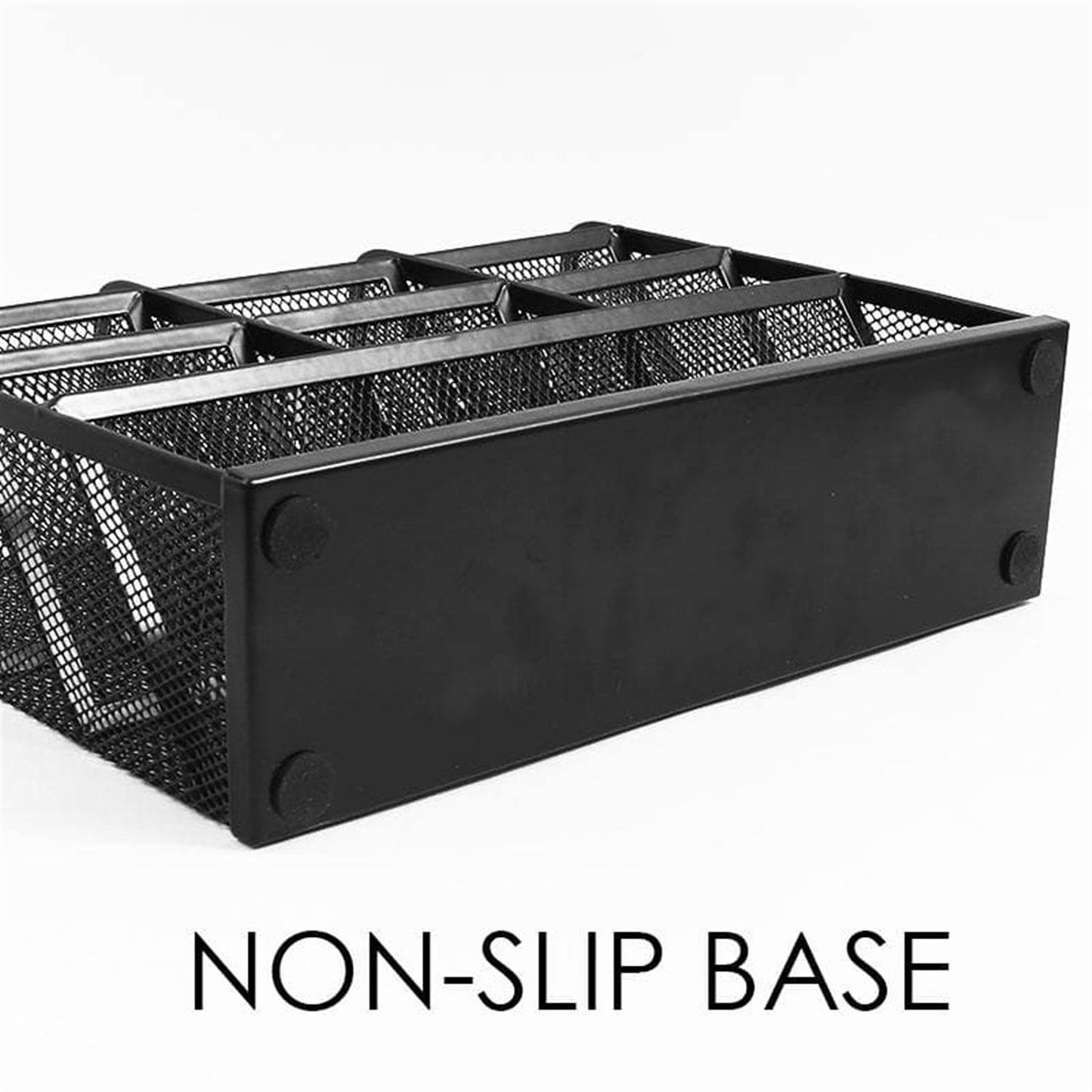 4 Tier Vertical Black Detachable Metal Mesh Organizer 27 x 8 x 20.6cm