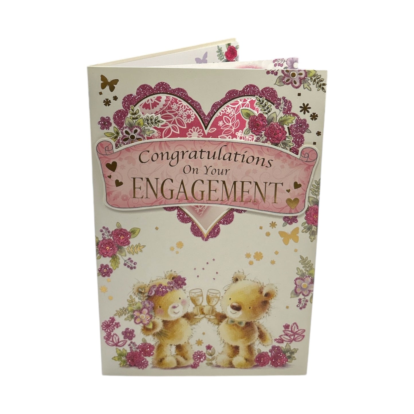 On Your Engagement Die-Cut Heart Design Congratulations Card