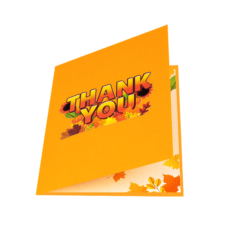 Pumpkin & Petals Seasonal Thank You Pop Up Greeting Card