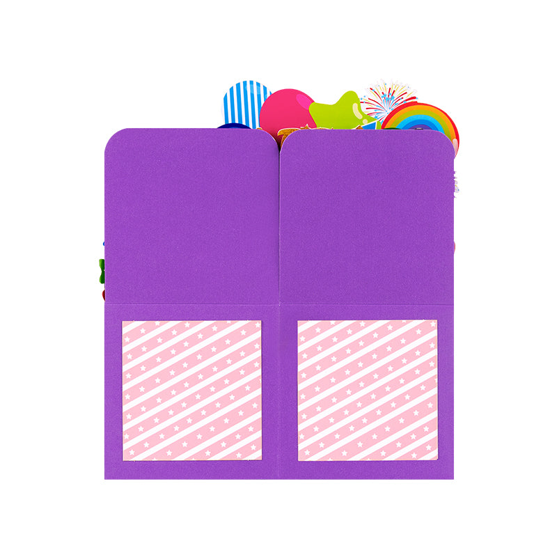 Rainbow Wishes 3D Pop Up Birthday Box Card - Fireworks Cake Balloons Surprise Gift Box