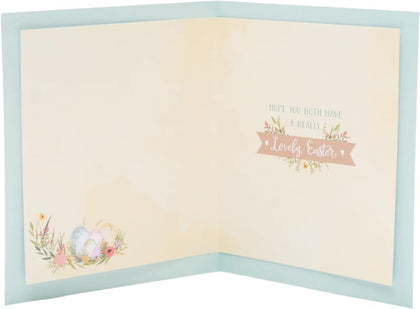 Floral Eggs Design Special Couple Easter Card