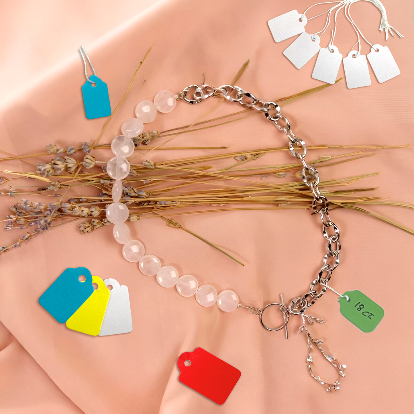 Pack of 1200 Small Blue Strung Tags 13 x 20mm