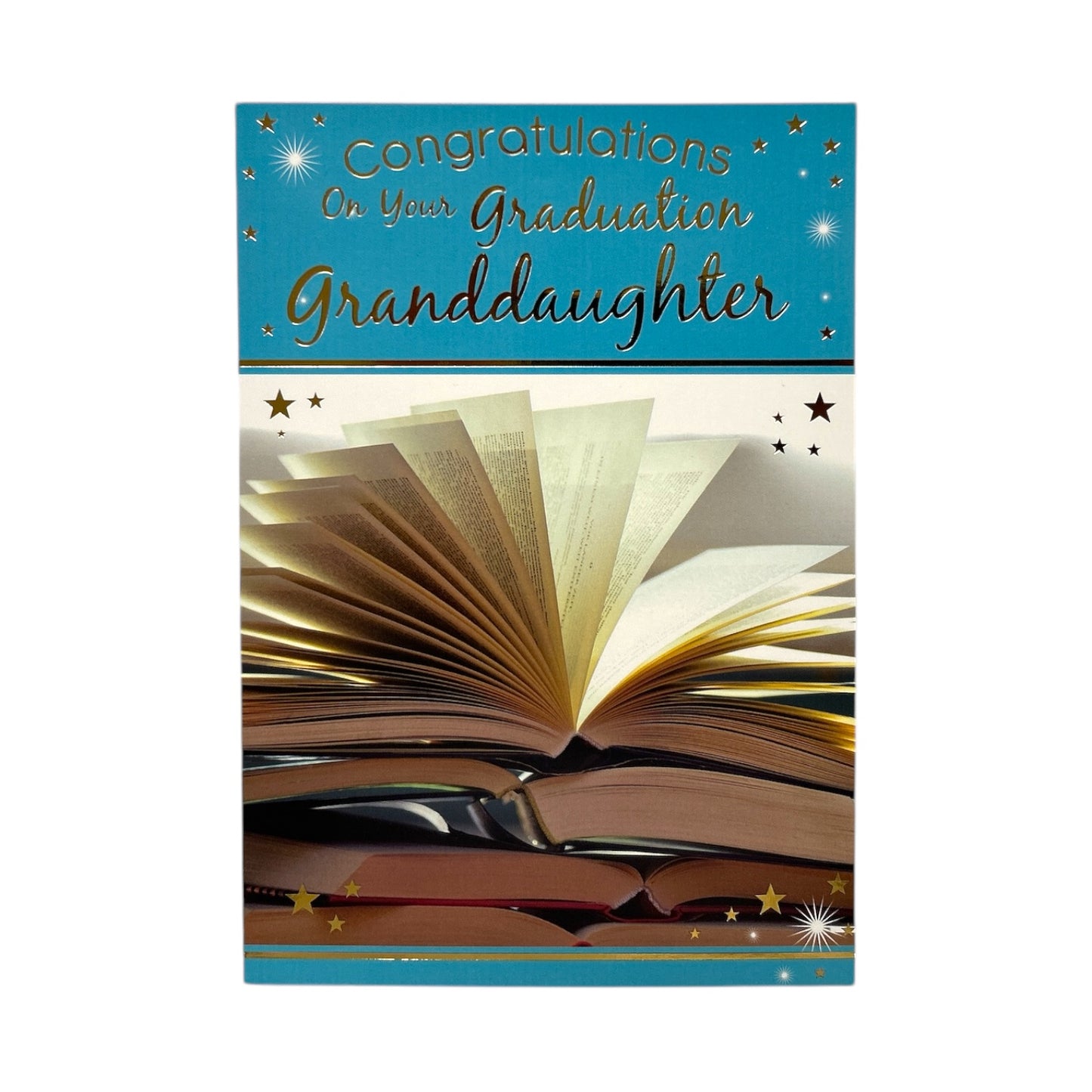 Congratulations Granddaughter on Graduation Books Design Greeting Card