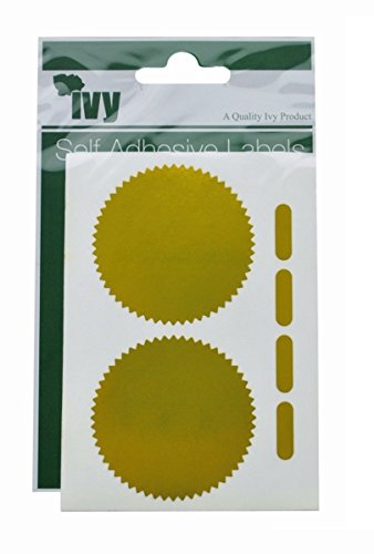 Pack of 6 Metallic Gold Company Seals 50mm Stickers