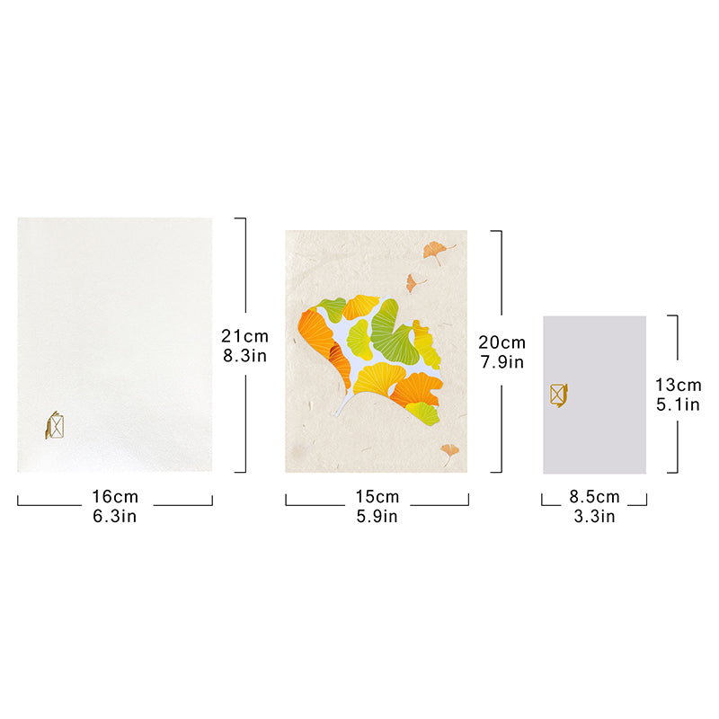 Golden Ginkgo Autumn 3D Pop Up Greeting Card