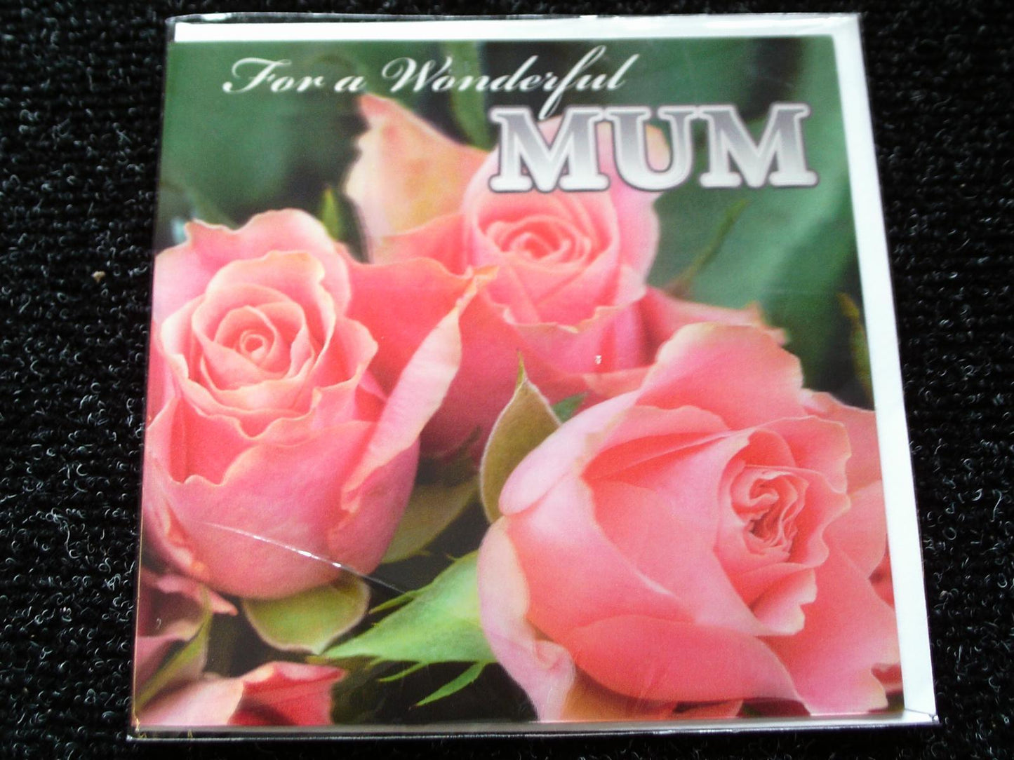 Wonderful Mum Lovely Peach Roses 3D Holographic Mother's Day New Card {DC}