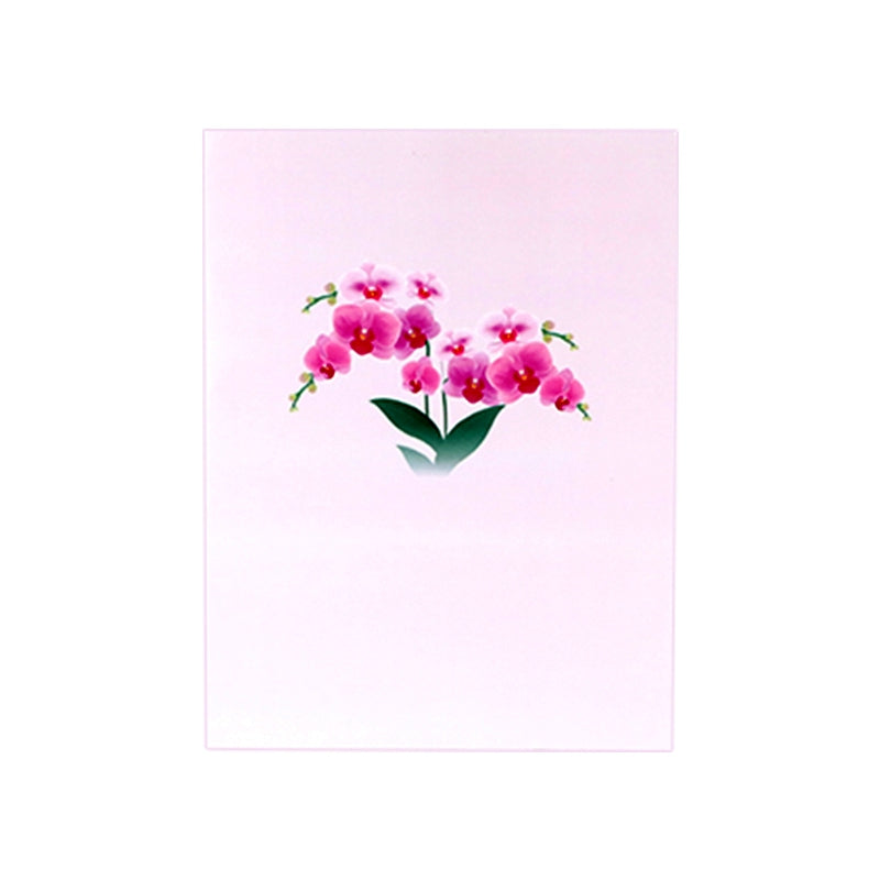 Orchid Elegance Floral 3D Pop Up Greeting Card