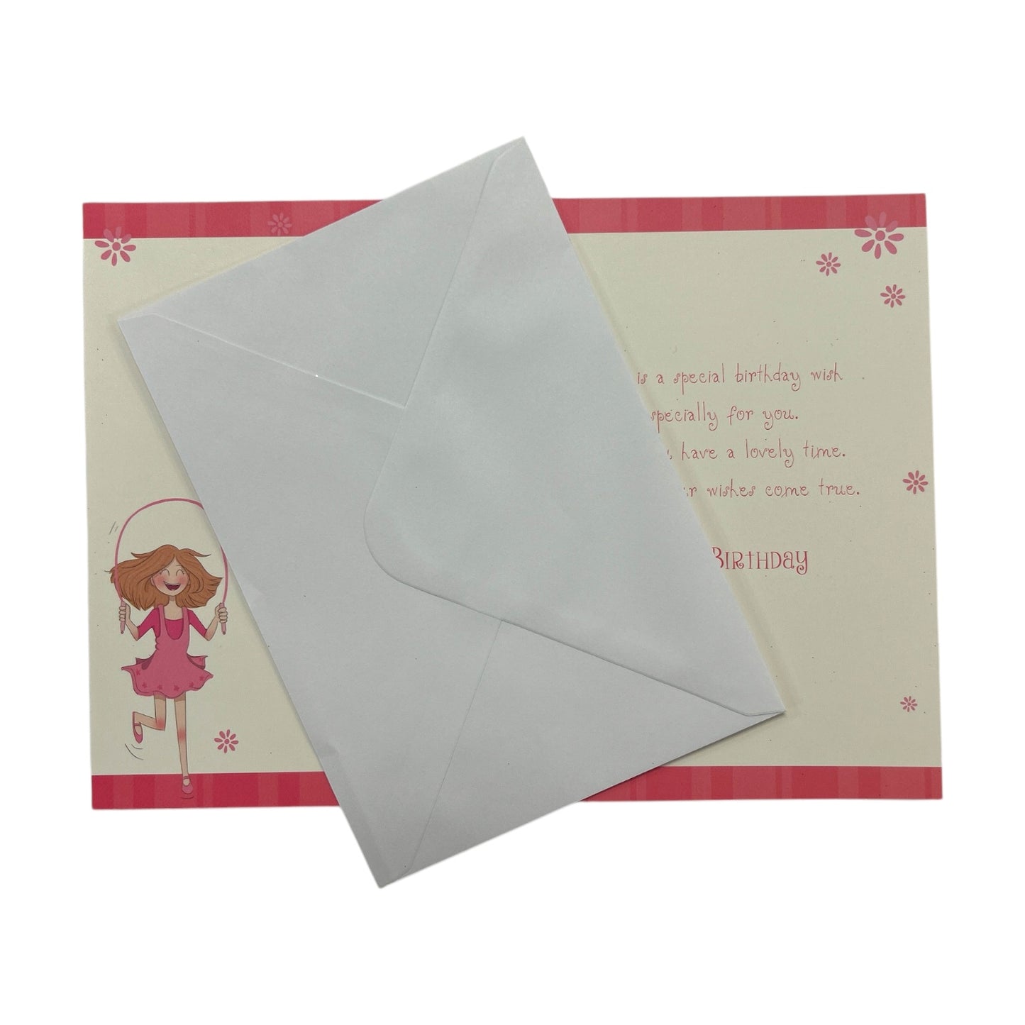 To Cousin Female Juvenile Girl Skipping Design Birthday Card