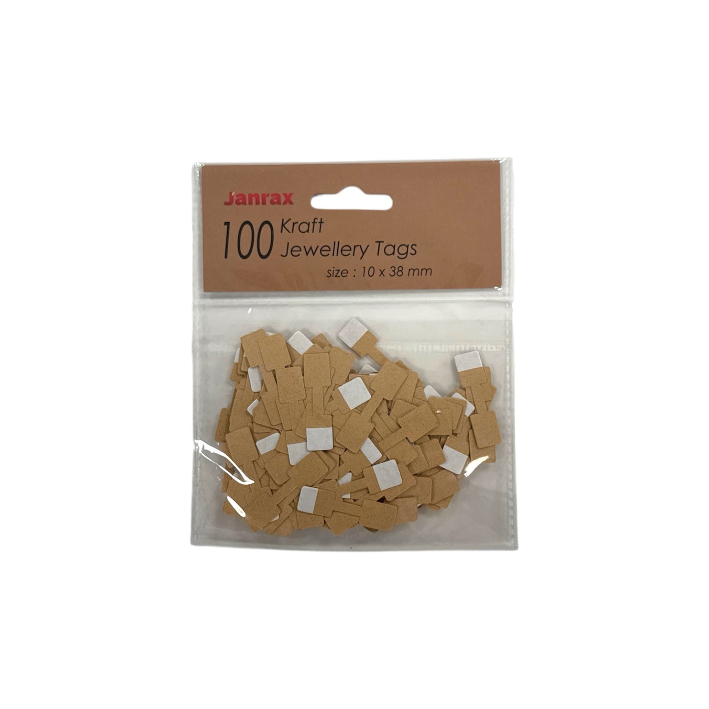 Pack of 1200 Kraft Jewellery Tags 10x38mm