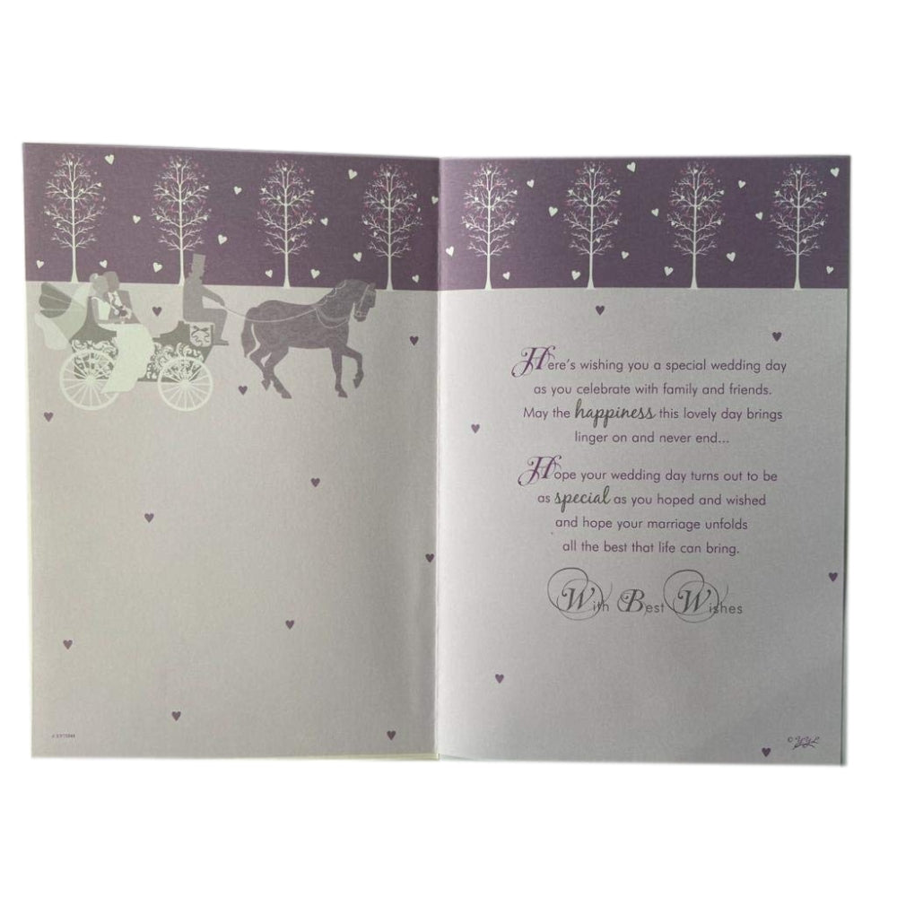 Wedding Day Wishes Sentimental Congratulation Card Cake and Horse