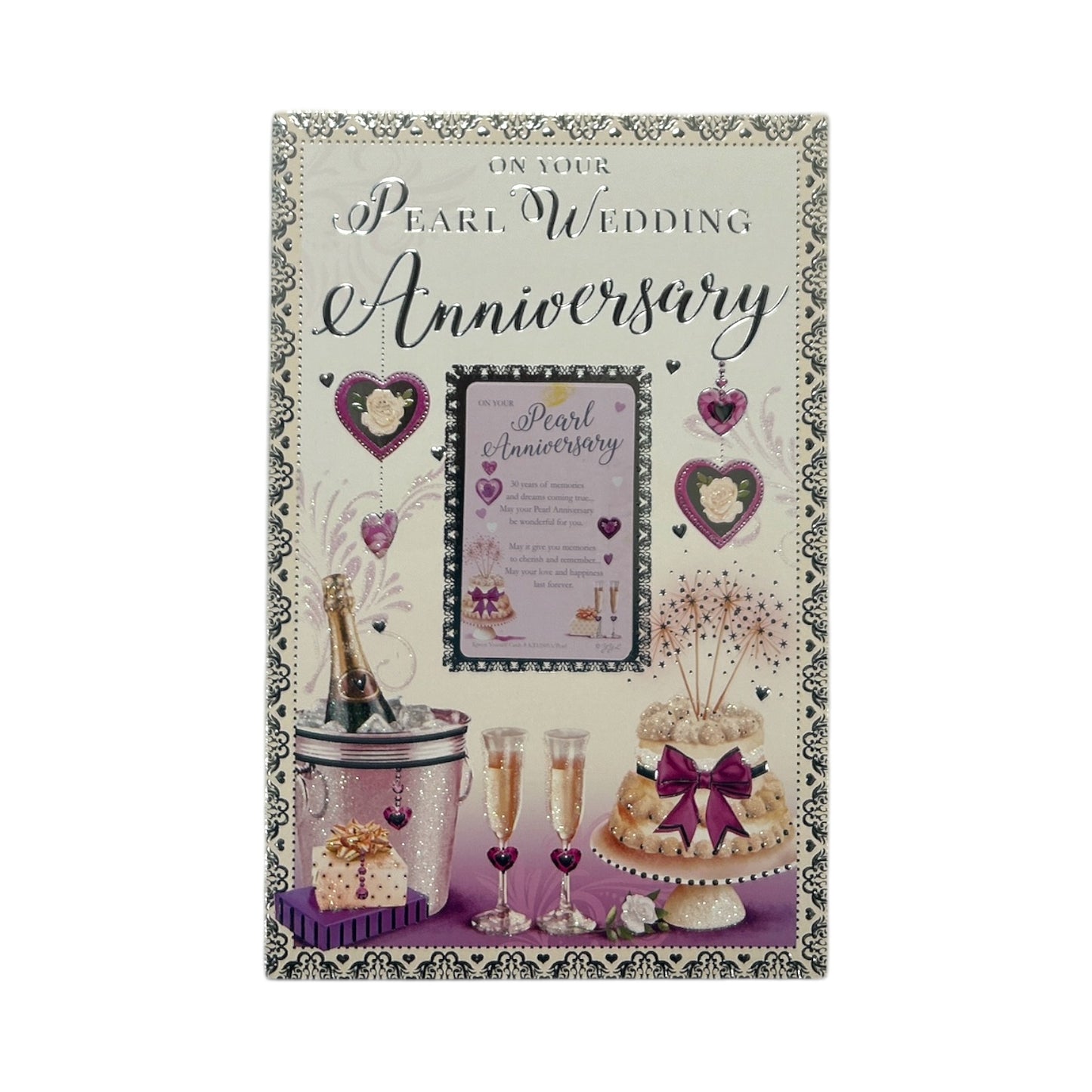 Pearl Wedding Keepsake Treasures Traditional Design Anniversary Card