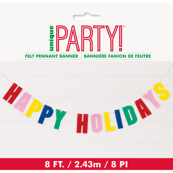 Vibrant Christmas "Happy Holidays" Felt Garland
