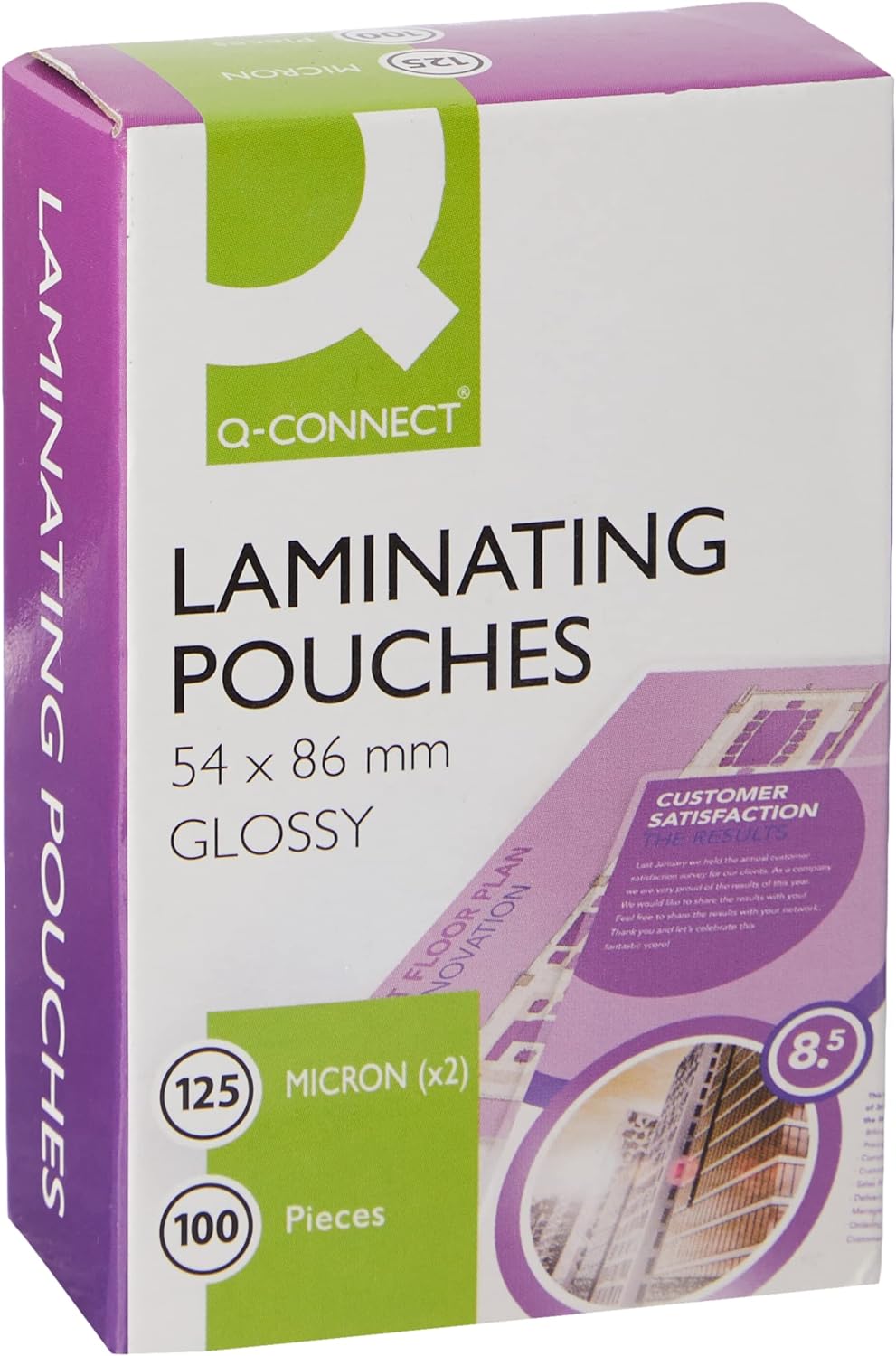 Pack of 100 54 x 86mm Laminating Pouches 250 Micron