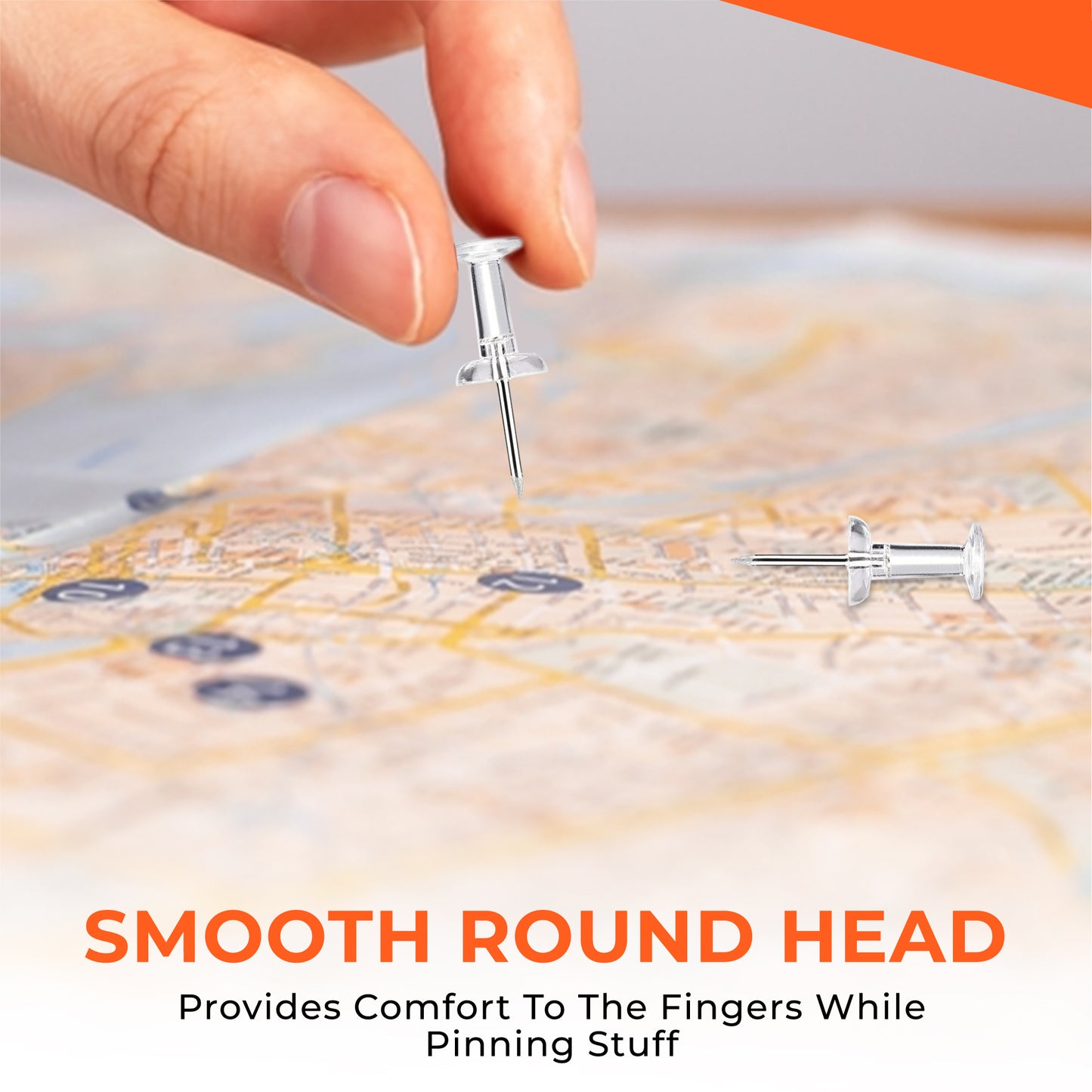 Pack of 5000 Janrax Clear Transparent Push Pins