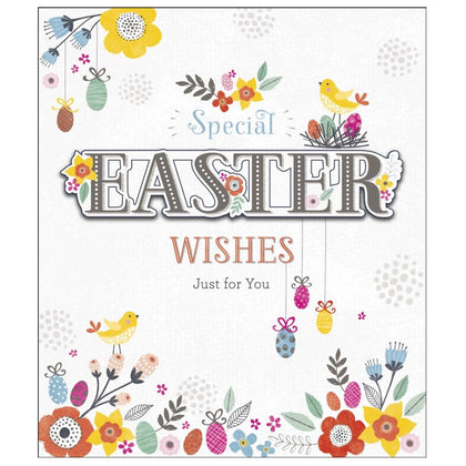 Special Wishes Beautiful Floral Design Easter Card