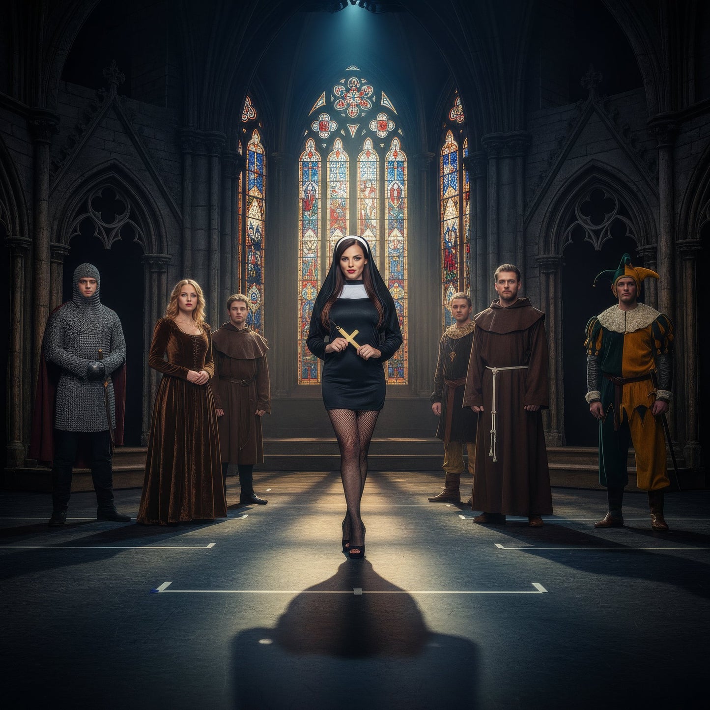 Adult Sexy Nun Fancy Dress Costume