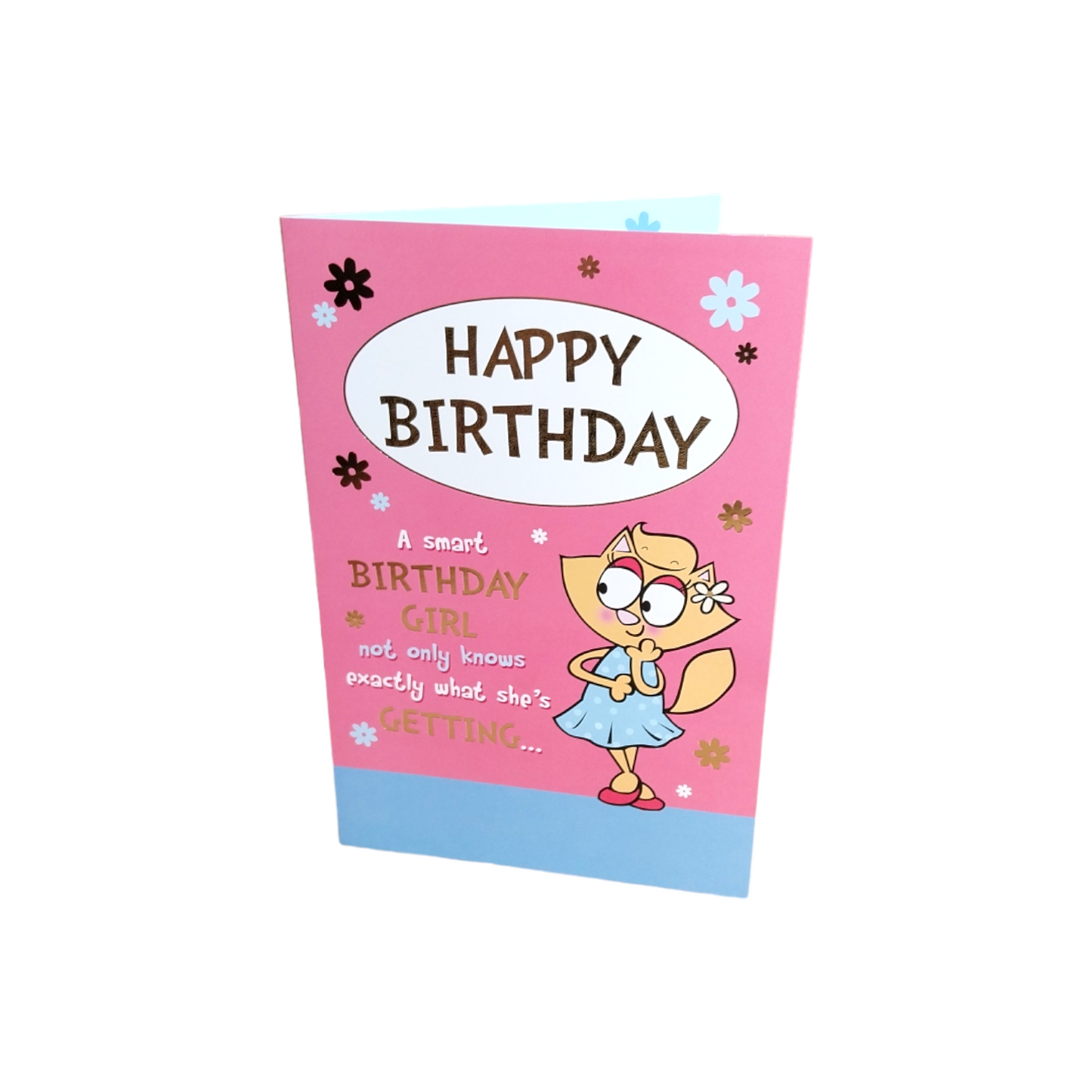 Pink Birthday Card for a Smart Birthday Girl Witty Words Card