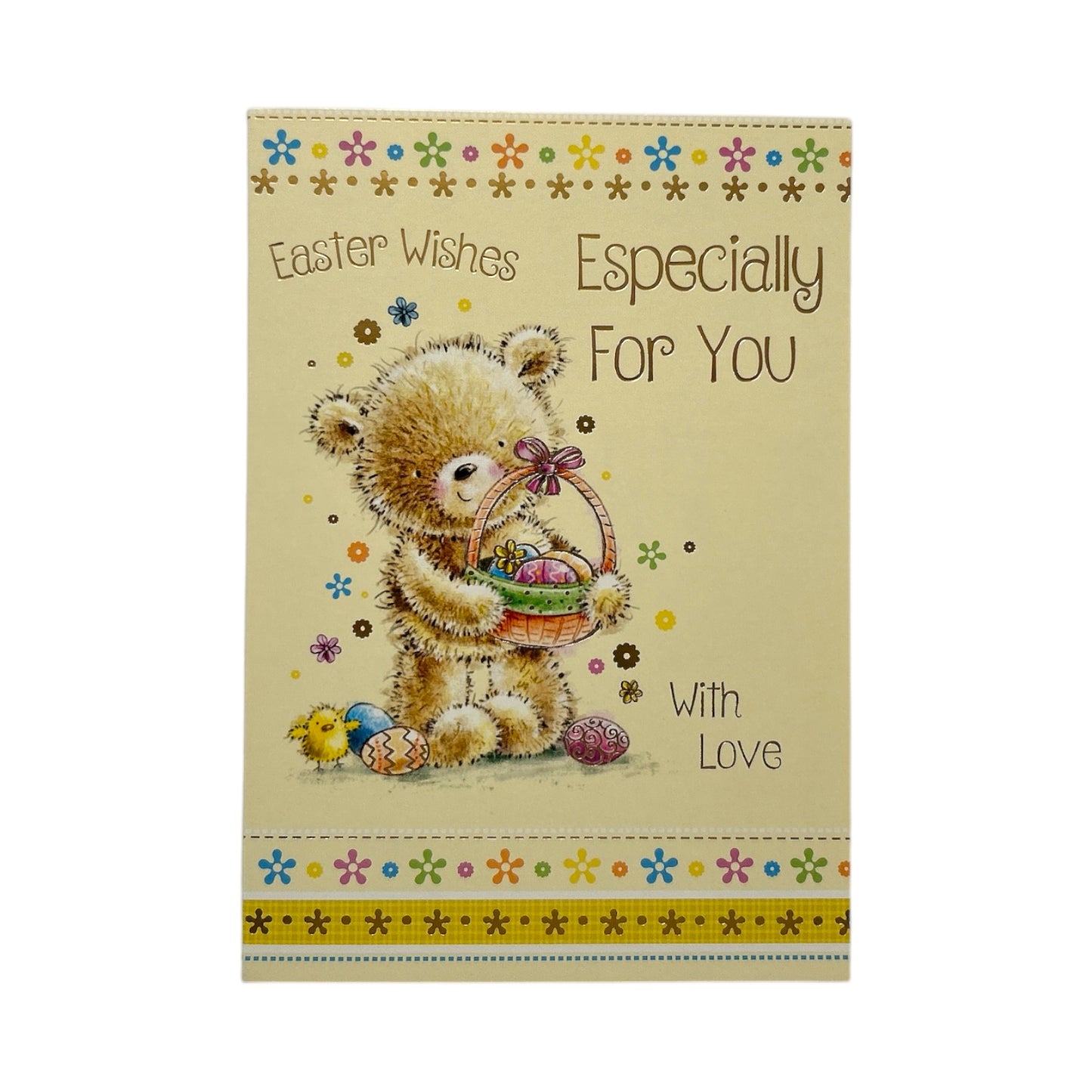 Especially For You Cute Teddy & Eggs Design Easter Card
