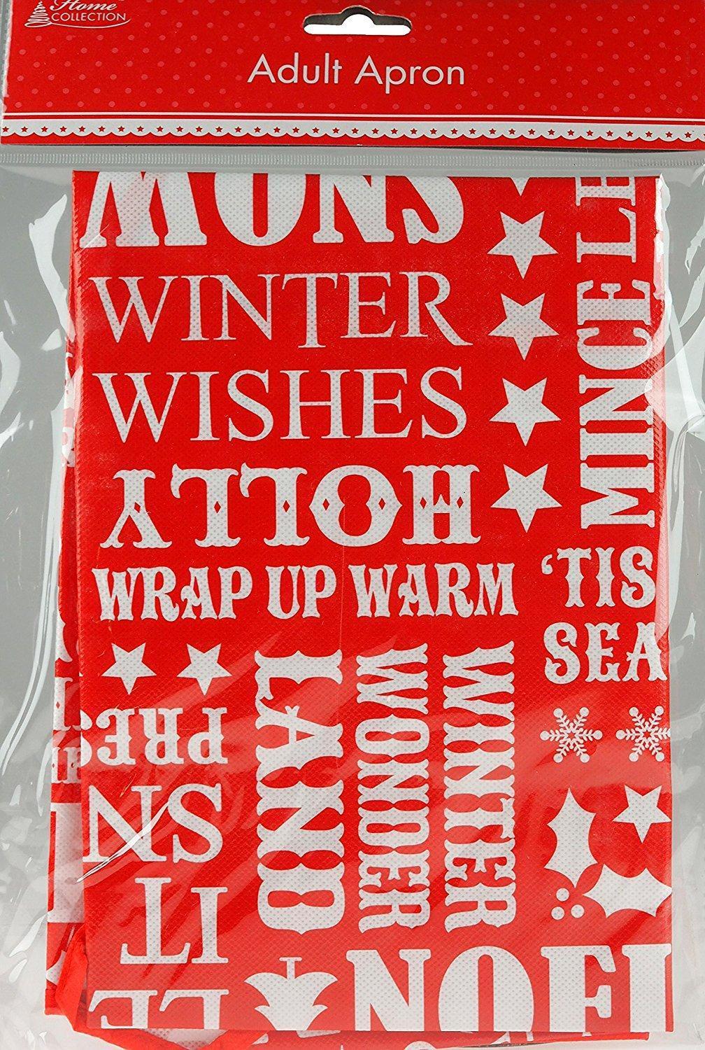 Adult's Festive Script Red Christmas Apron