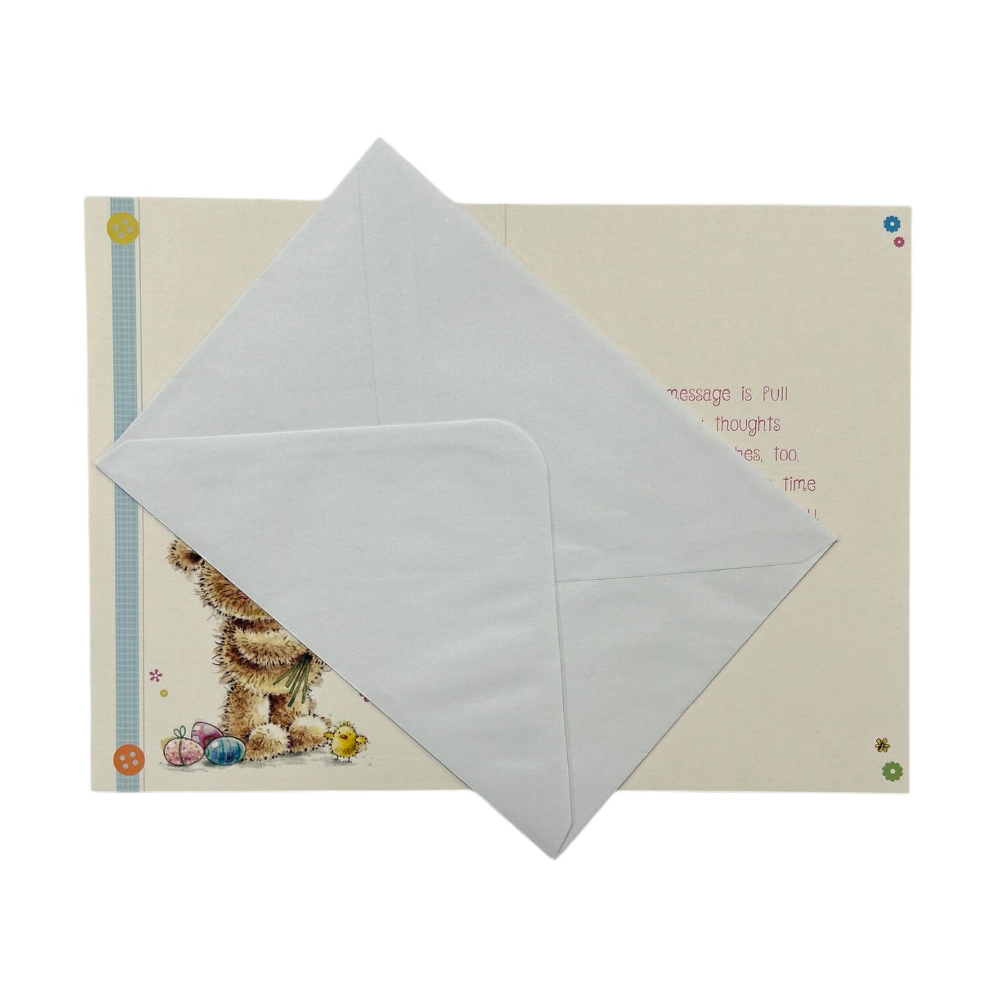 Just For You Cute Teddy & Bouquet Design Easter Card