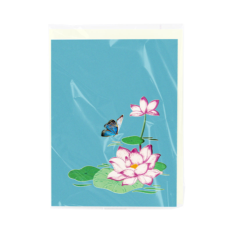 Floating Grace Pink Lotus Pop Up Greeting Card