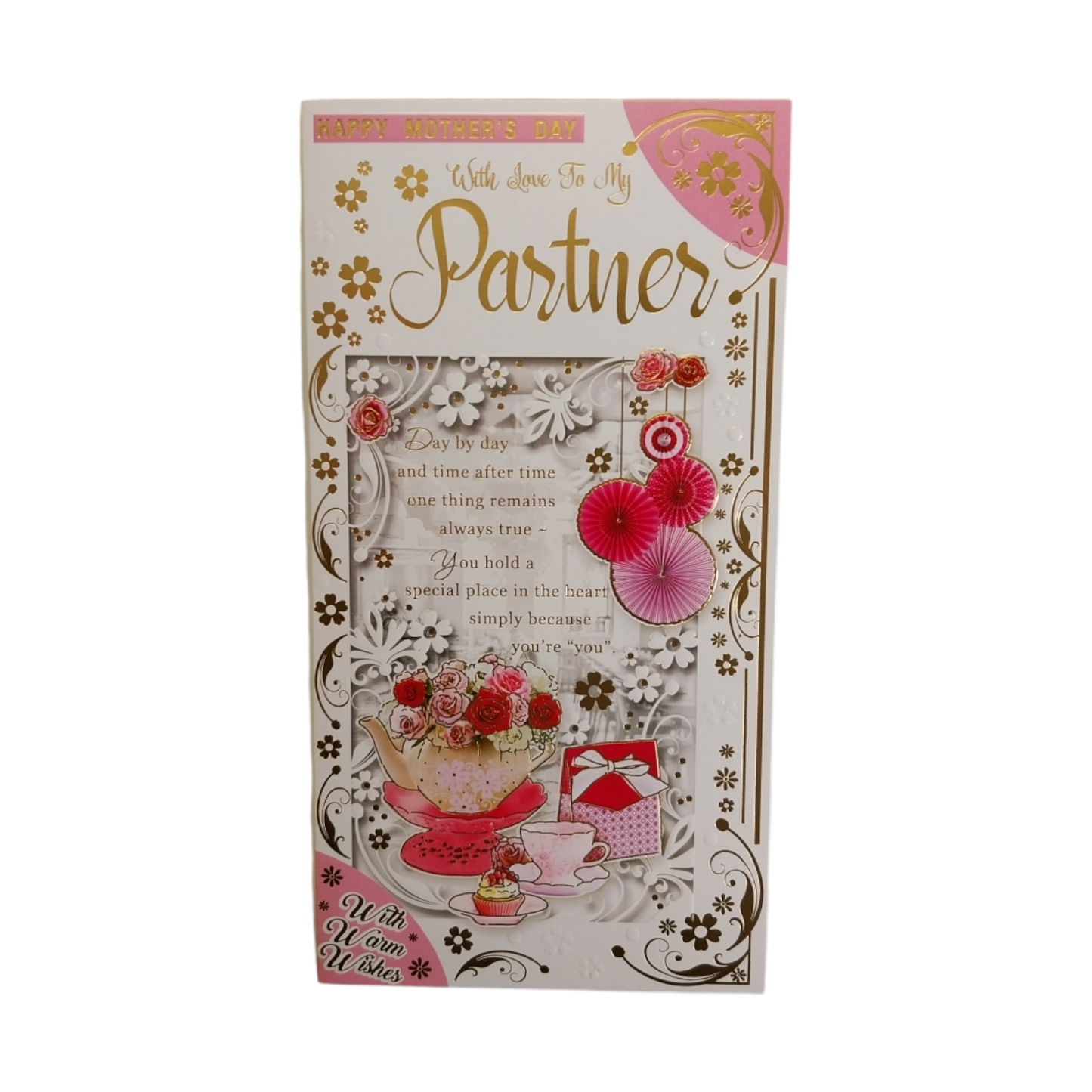 To My Partner Floral Tea Pot Sentimental Design Mother's Day Card