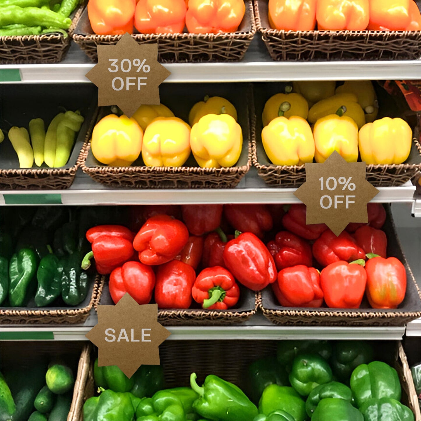 Pack of 240 Brown Kraft Stars 100 x 100mm