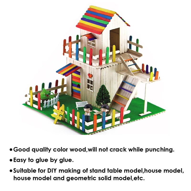 Pack of 50 Assorted Colour Wooden Lollipop Sticks