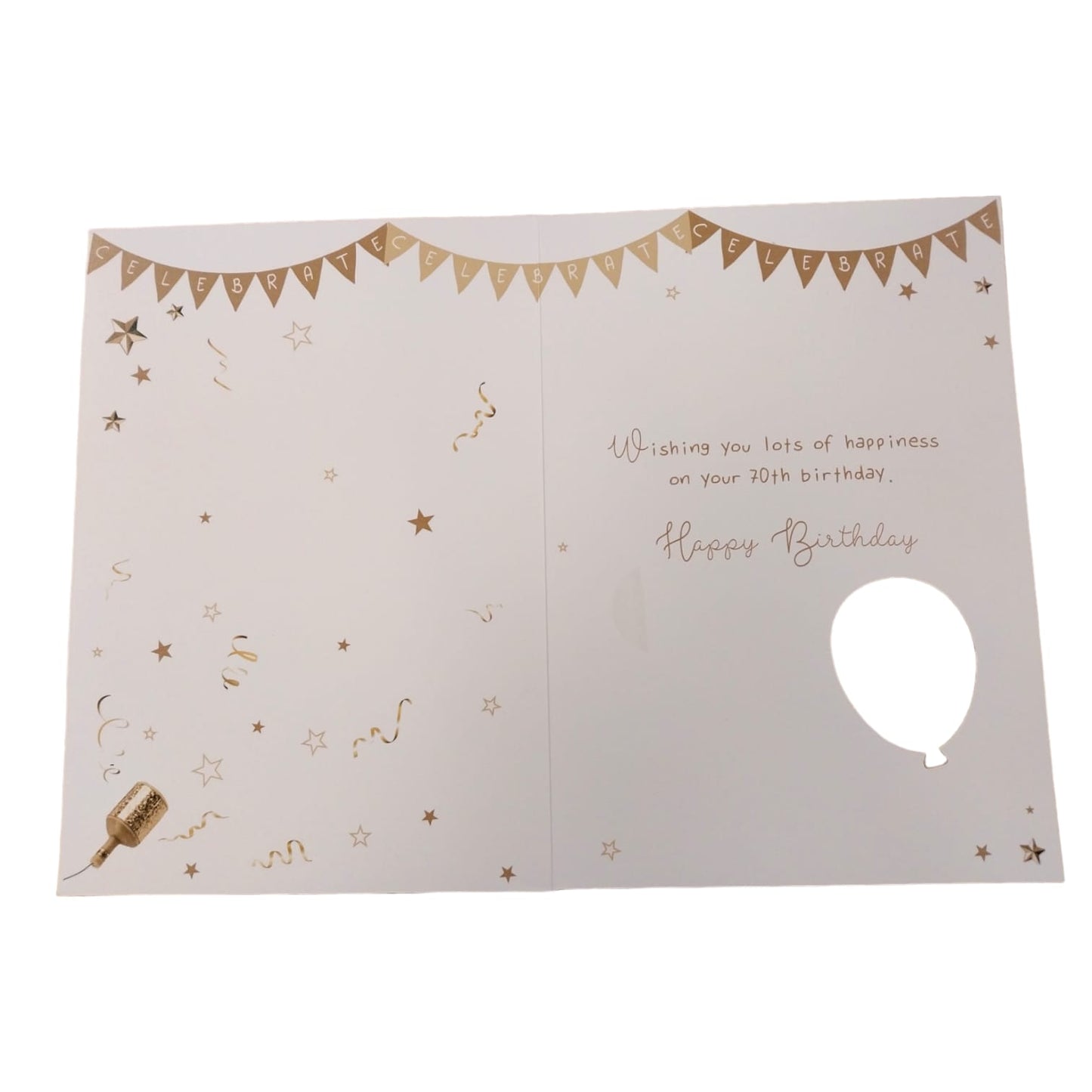 Let's Celebrate 70th Happy Birthday Balloon Boutique Greeting Card