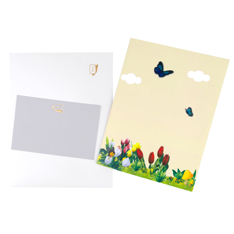 Garden of Joy Colorful Tulips 3D Pop Up Greeting Card