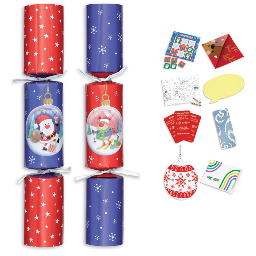 Pack of 8 12" Novelty Family Christmas Dinner Crackers
